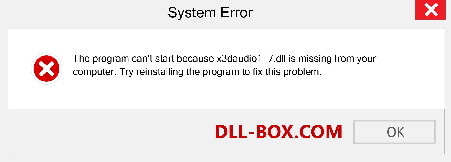  x3daudio1_7.dll file is missing?. Download for Windows 7, 8, 10 - Fix  x3daudio1_7 dll Missing Error on Windows, photos, images